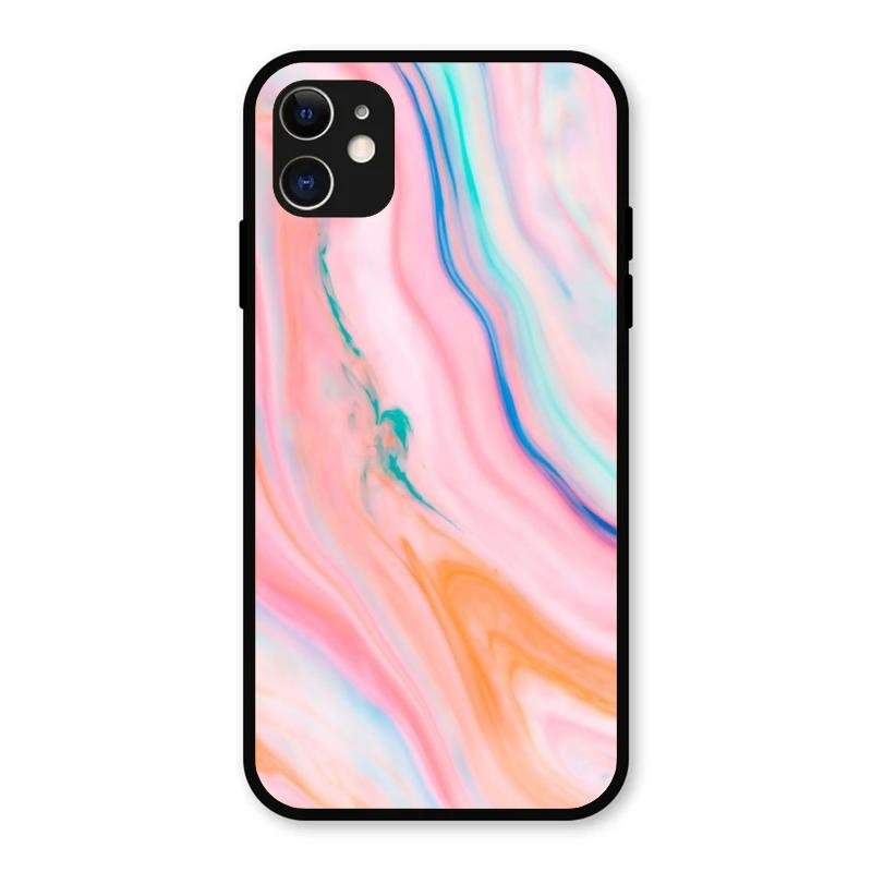 Marble Pattern Fluid Textured Glass Case Cover For iPhone - ShopOnCliQ