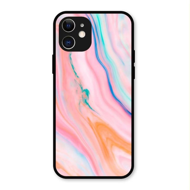 Marble Pattern Fluid Textured Glass Case Cover For iPhone - ShopOnCliQ