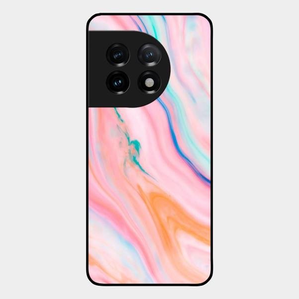 Marble Pattern Fluid Textured Glass Case Cover For Oneplus - ShopOnCliQ