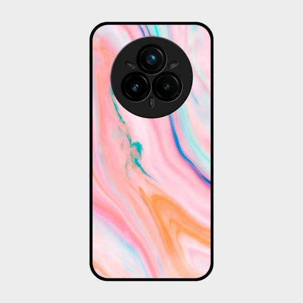 Marble Pattern Fluid Textured Glass Case Cover For Realme - ShopOnCliQ