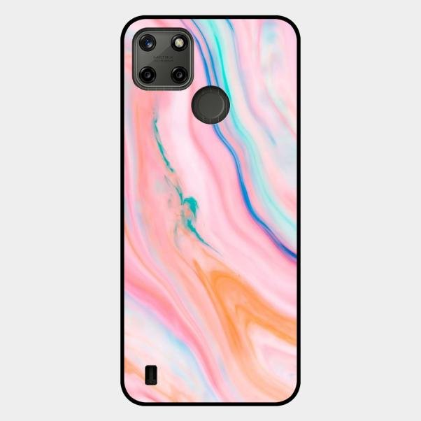Marble Pattern Fluid Textured Glass Case Cover For Realme - ShopOnCliQ