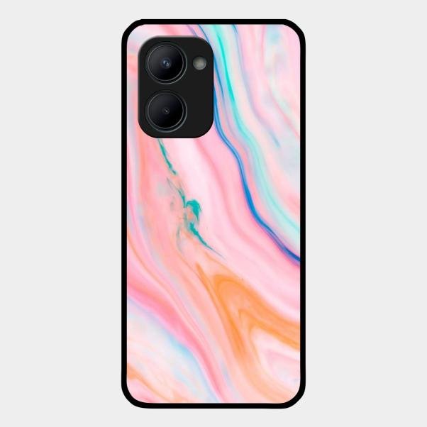 Marble Pattern Fluid Textured Glass Case Cover For Realme - ShopOnCliQ