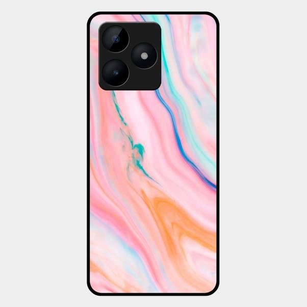 Marble Pattern Fluid Textured Glass Case Cover For Realme - ShopOnCliQ