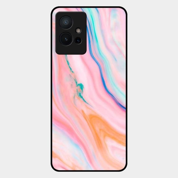 Marble Pattern Fluid Textured Glass Case Cover For Vivo - ShopOnCliQ