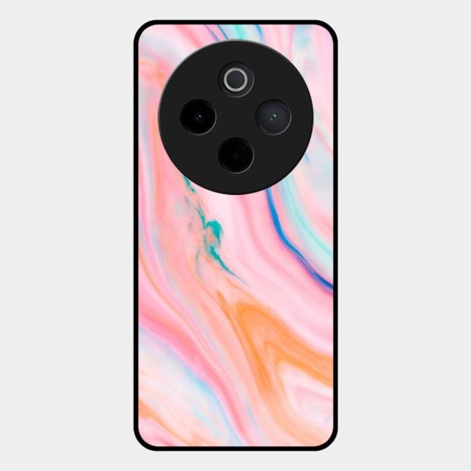 Marble Pattern Fluid Textured Glass Case Cover For Vivo - ShopOnCliQ