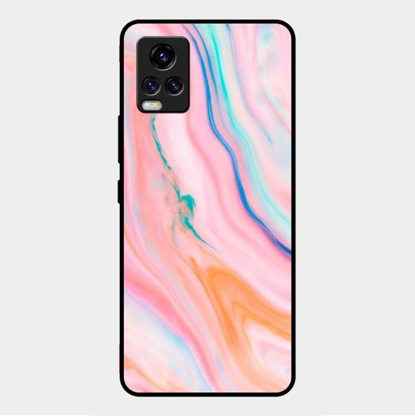 Marble Pattern Fluid Textured Glass Case Cover For Vivo - ShopOnCliQ