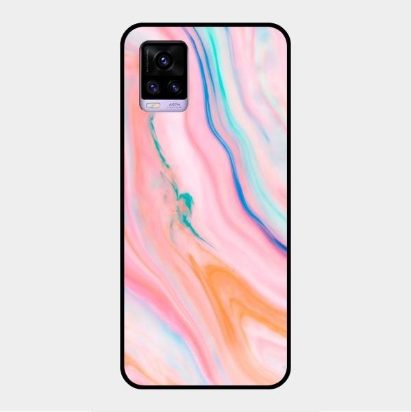 Marble Pattern Fluid Textured Glass Case Cover For Vivo - ShopOnCliQ