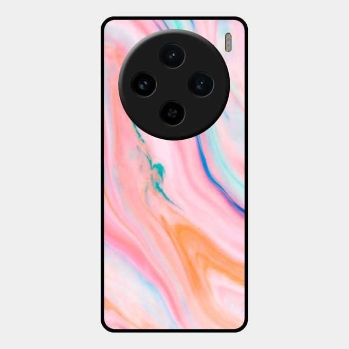 Marble Pattern Fluid Textured Glass Case Cover For Vivo - ShopOnCliQ