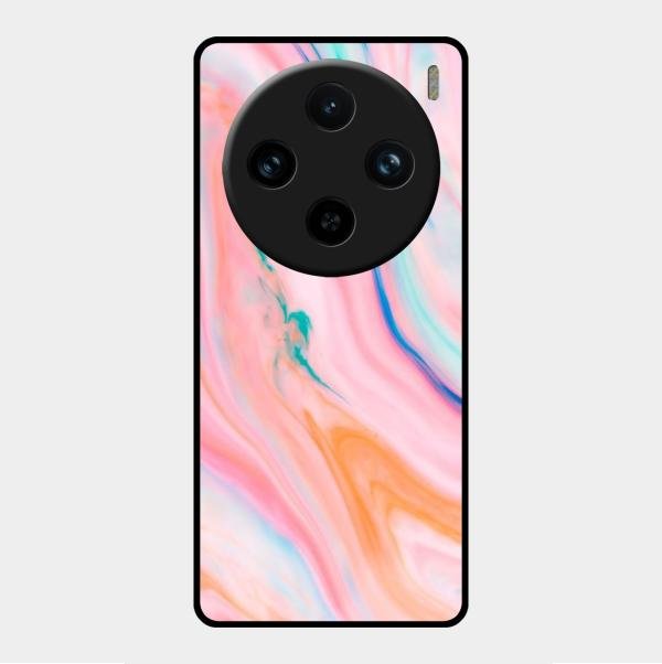 Marble Pattern Fluid Textured Glass Case Cover For Vivo - ShopOnCliQ