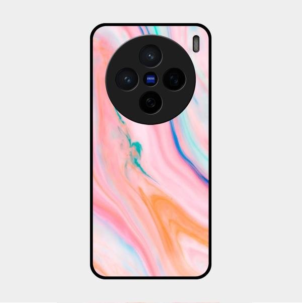 Marble Pattern Fluid Textured Glass Case Cover For Vivo - ShopOnCliQ