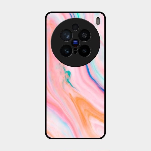 Marble Pattern Fluid Textured Glass Case Cover For Vivo - ShopOnCliQ