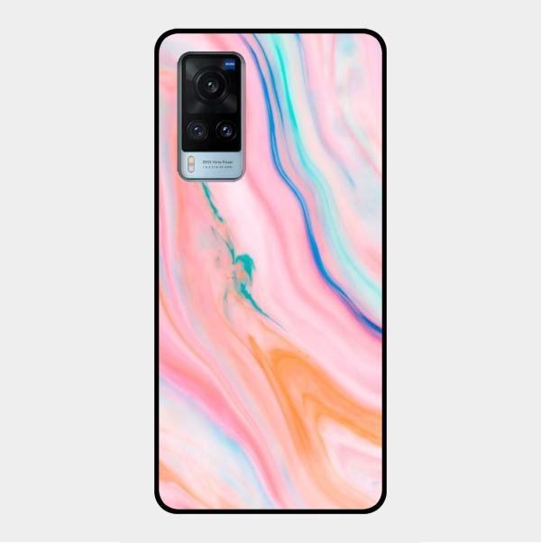 Marble Pattern Fluid Textured Glass Case Cover For Vivo - ShopOnCliQ