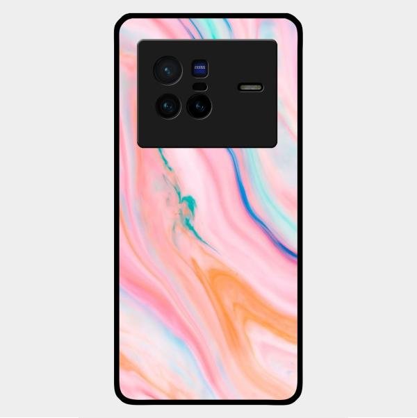 Marble Pattern Fluid Textured Glass Case Cover For Vivo - ShopOnCliQ