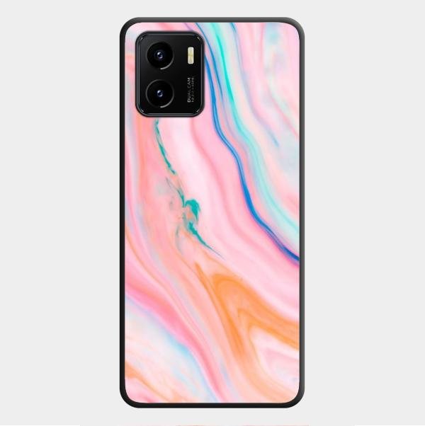 Marble Pattern Fluid Textured Glass Case Cover For Vivo - ShopOnCliQ