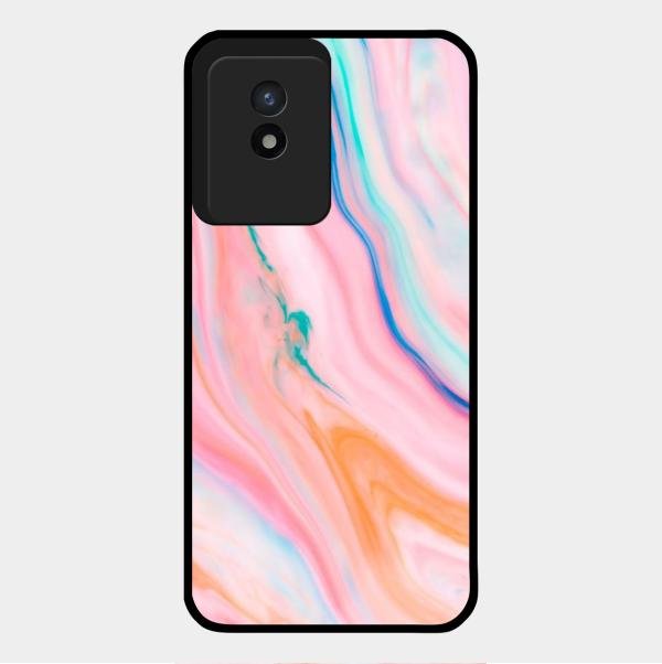 Marble Pattern Fluid Textured Glass Case Cover For Vivo - ShopOnCliQ