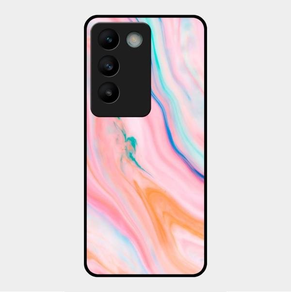 Marble Pattern Fluid Textured Glass Case Cover For Vivo - ShopOnCliQ