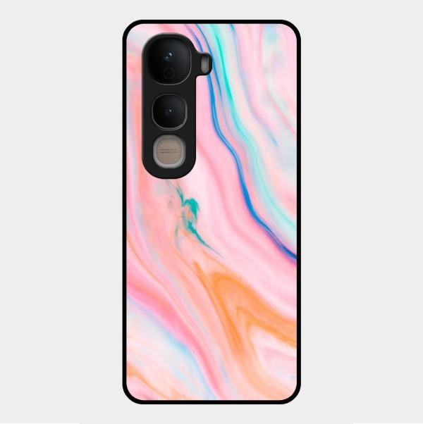 Marble Pattern Fluid Textured Glass Case Cover For Vivo - ShopOnCliQ
