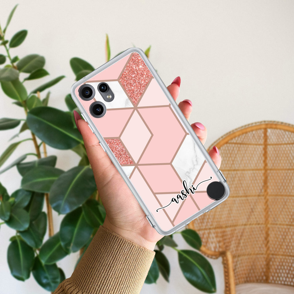 Marble Pink Customize Anti Yellow Case For CMF by Nothing Phone 2 Pro