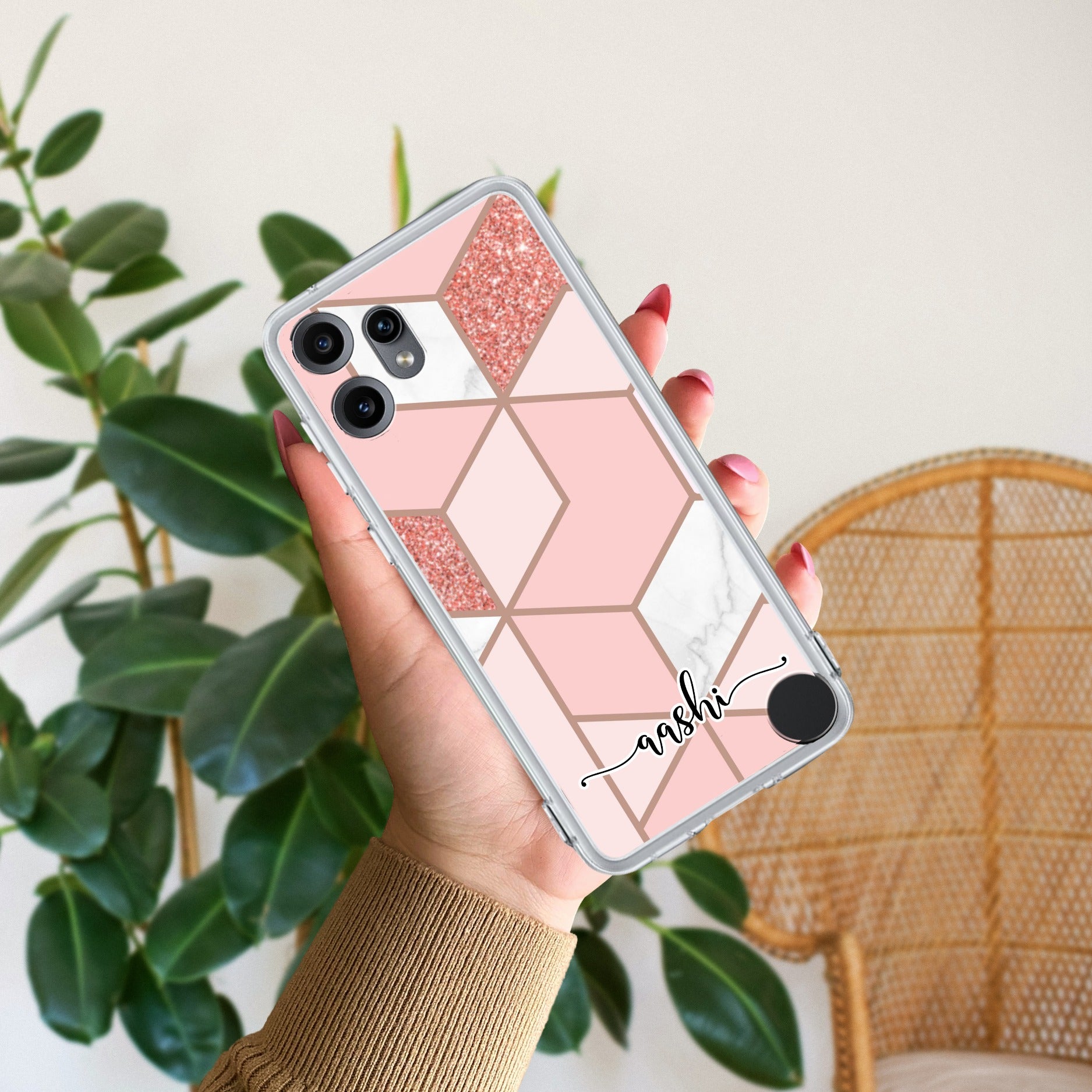 Marble Pink Customize Anti Yellow Case For CMF by Nothing Phone 2 Pro