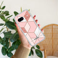 Marble Pink Customize Transparent Silicon Case For Google Pixel 8a 5G