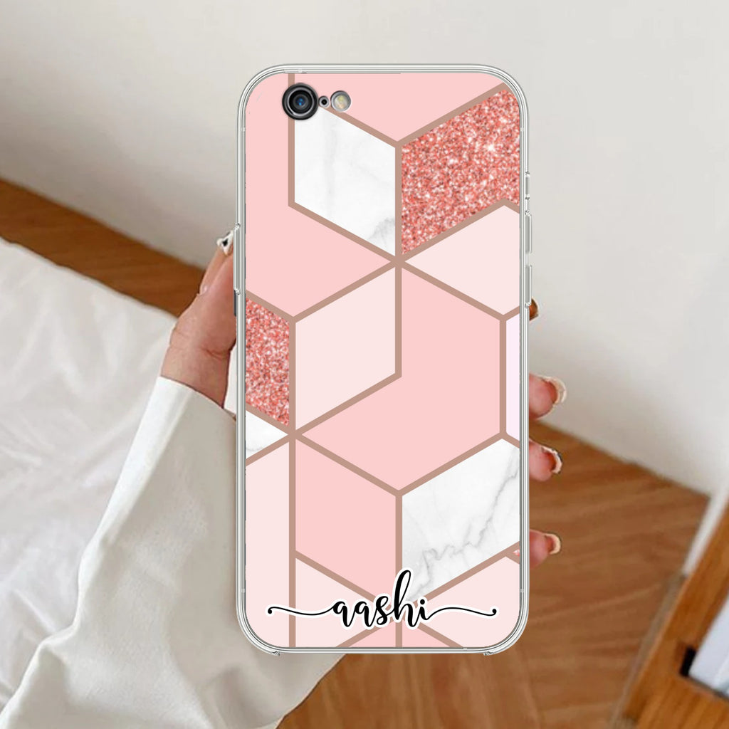 Marble Pink Customize Anti Yellow Clear Case For iPhone 7 / iPhone 8 / iPhone Se 2020
