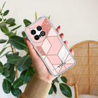 Marble Pink Customize Transparent Silicon Case For iQOO 13 5G