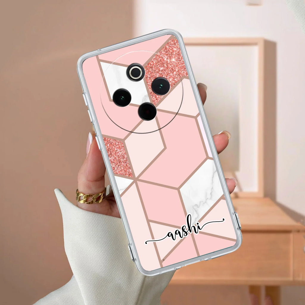 Marble Pink Customize Transparent Silicon Case For iQOO Z10 5G