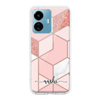 Marble Pink Customize Transparent Silicon Case For iQOO Z6 Lite 5G