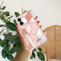 Marble Pink Customize Transparent Silicon Case For iQOO Z9 5G
