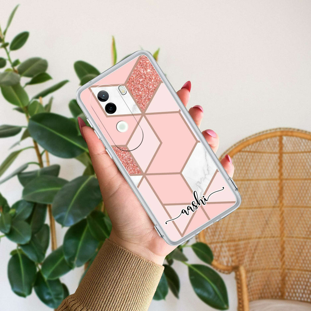 Marble Pink Customize Transparent Silicon Case For Vivo Y400 Pro 5G