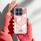 Marble Pink Customize Transparent Silicon Case For Motorola