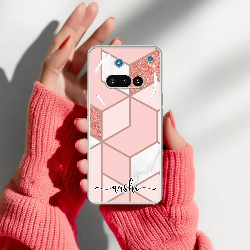 Marble Pink Customize Transparent Silicon Case For Nothing