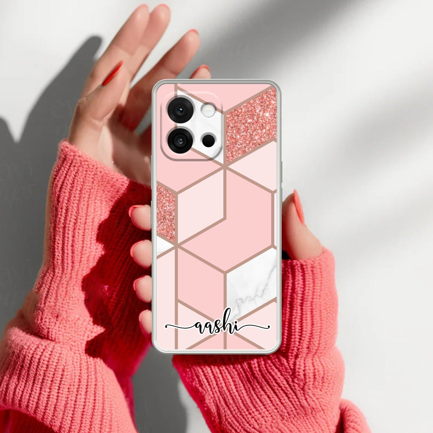 Marble Pink Customize Transparent Silicon Case For OnePlus
