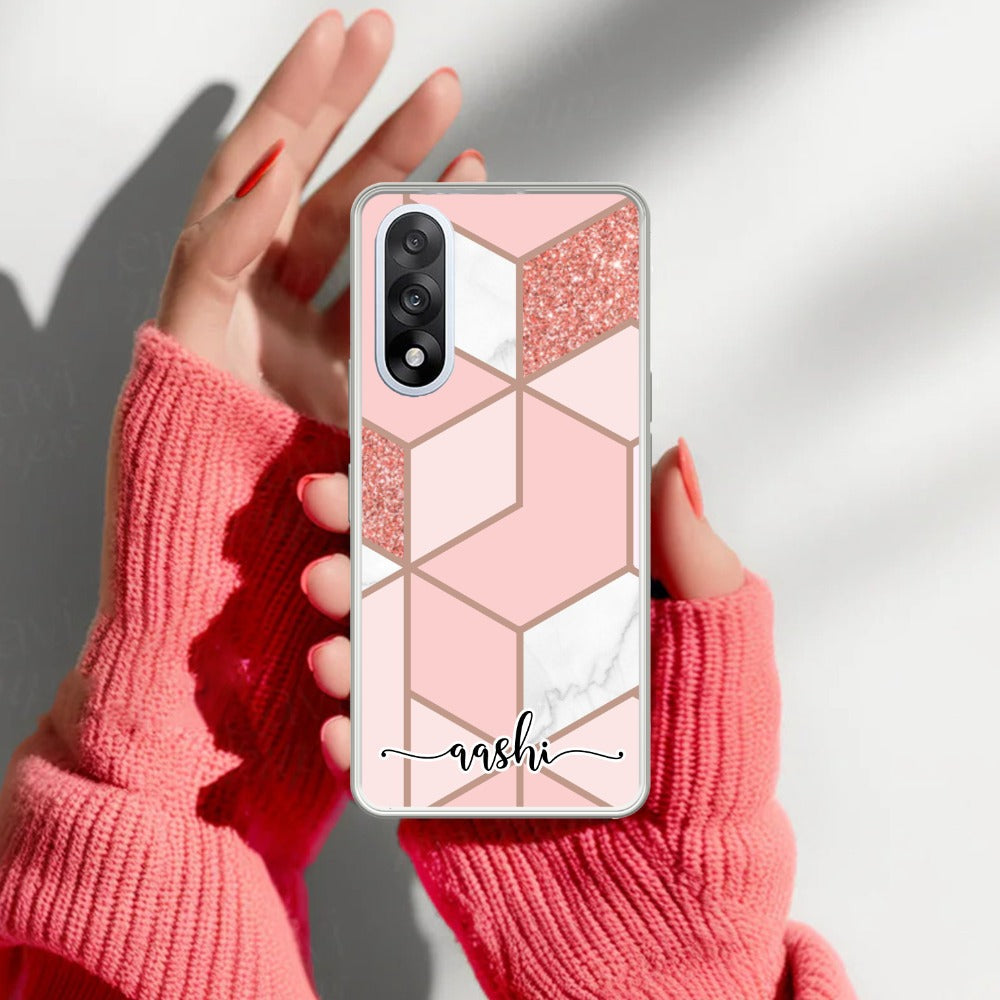 Marble Pink Customize Transparent Silicon Case For OnePlus