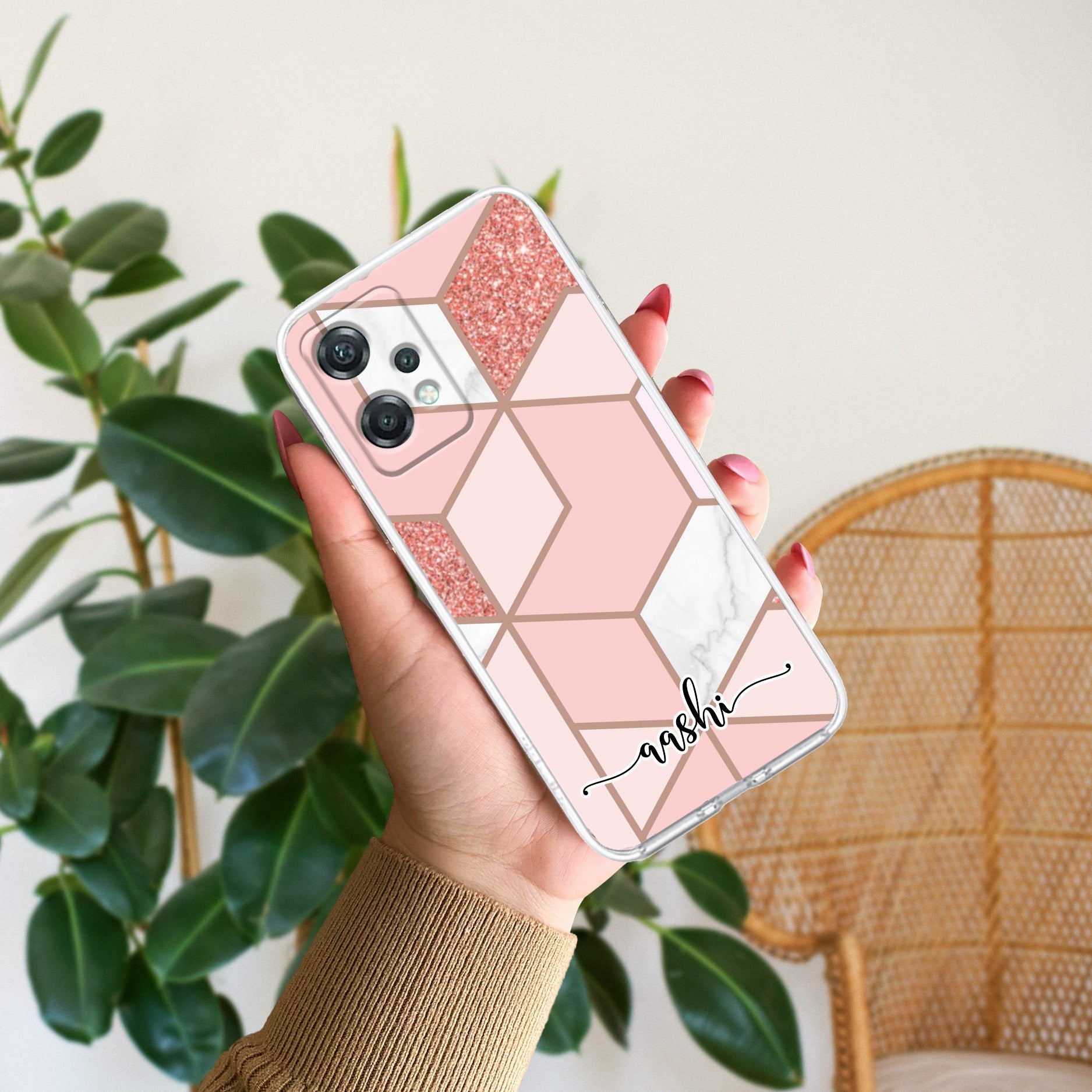 Marble Pink Customize Transparent Silicon Case For OnePlus Nord CE 2 Lite