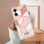 Marble Pink Customize Transparent Silicon Case For OnePlus Nord CE5 5G