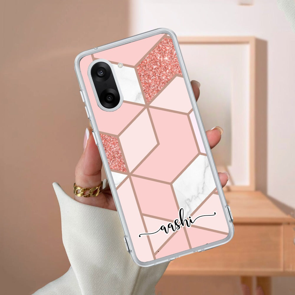 Marble Pink Customize Transparent Silicon Case For OnePlus