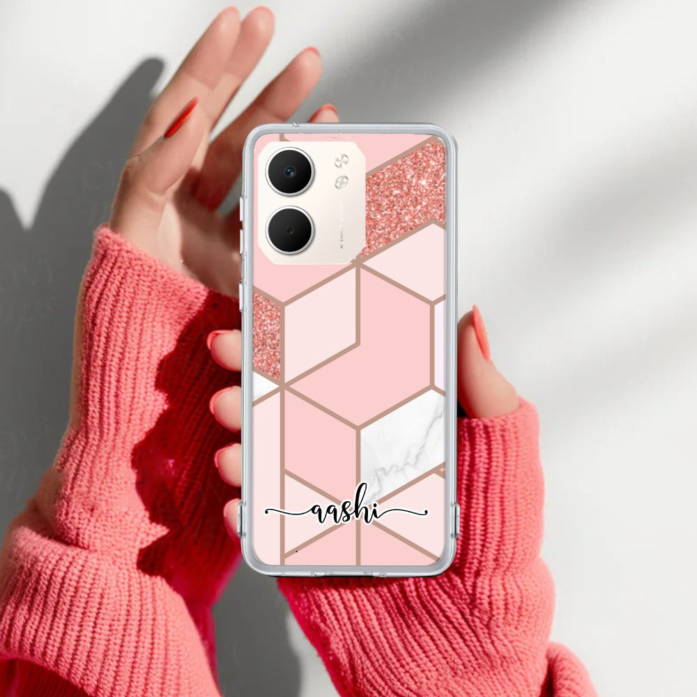 Marble Pink Customize Transparent Silicon Case For Oppo