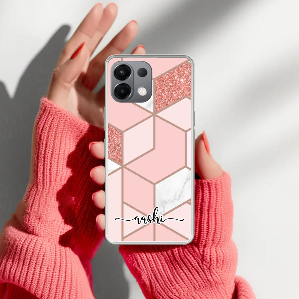Marble Pink Customize Transparent Silicon Case For Oppo
