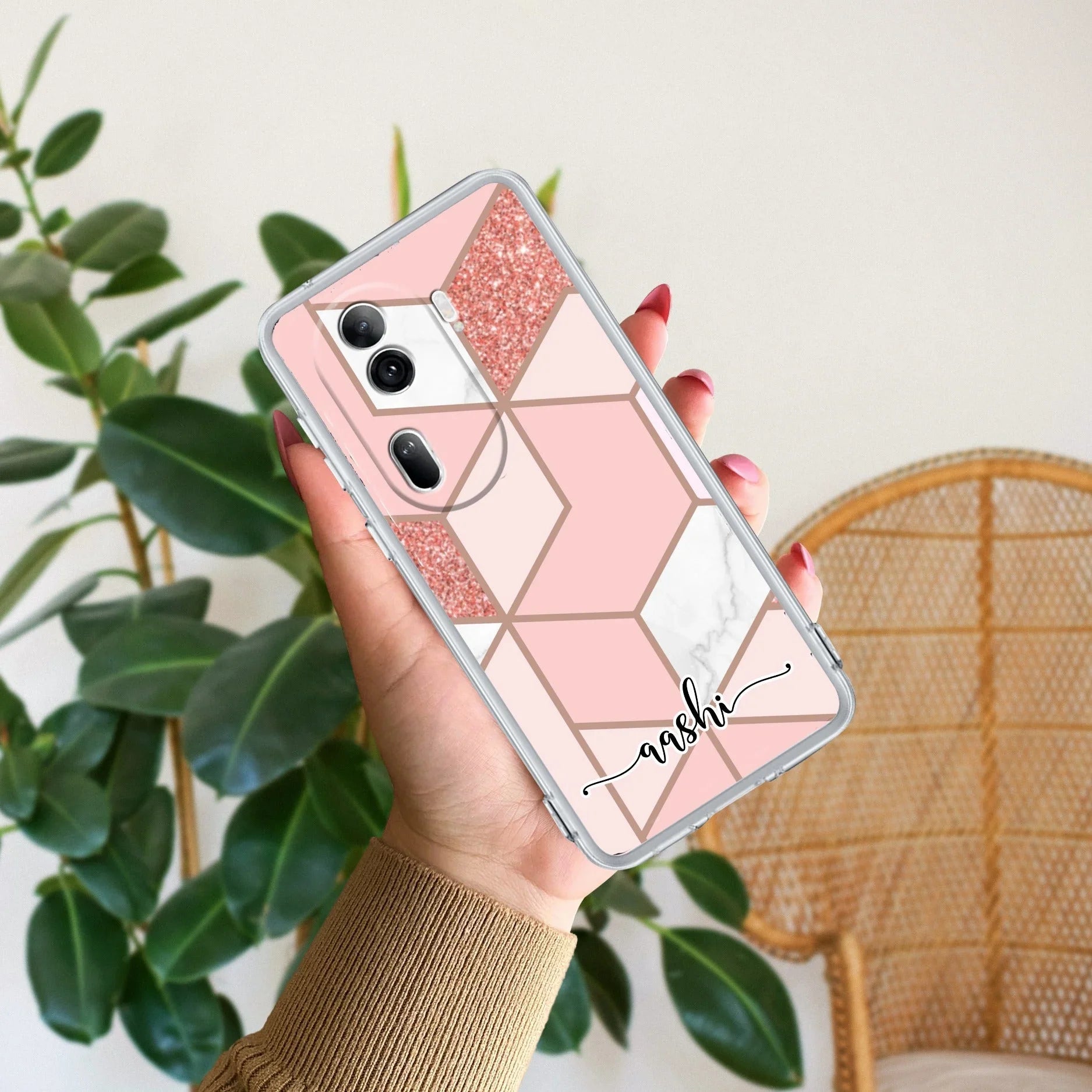 Marble Pink Customize Transparent Silicon Case For Oppo - ShopOnCliQ