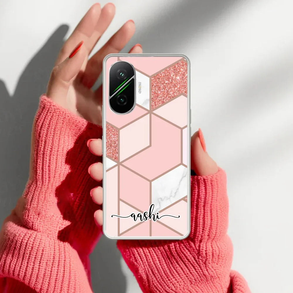 Marble Pink Customize Transparent Silicon Case For Poco - ShopOnCliQ