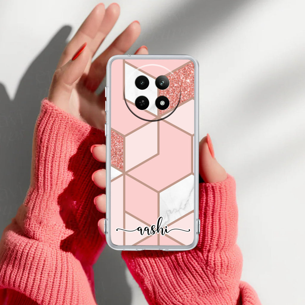 Marble Pink Customize Anti Yelllow Case For Realme Narzo N65 5G
