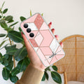 Marble Pink Customize Transparent Silicon Case For Realme 14x 5G