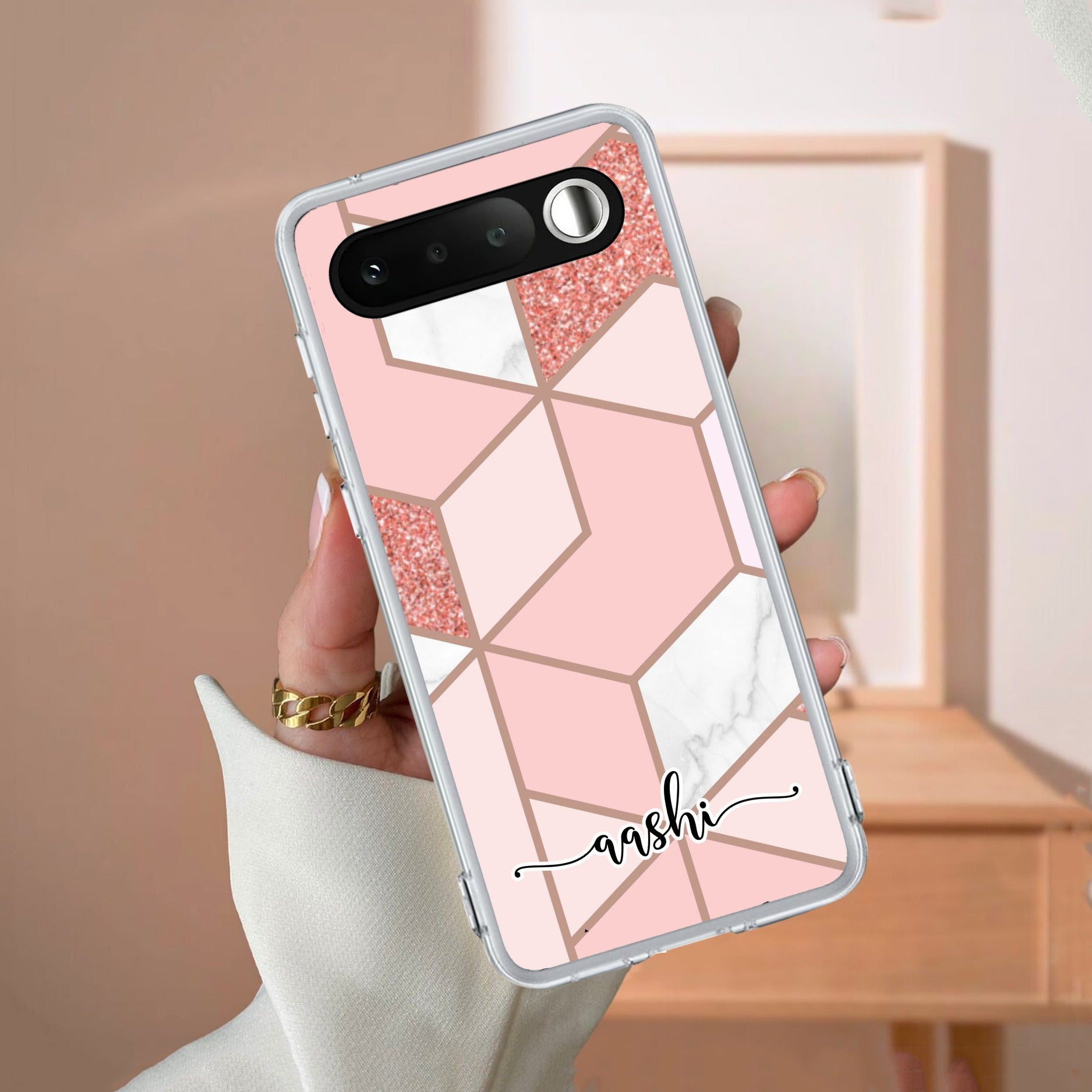 Marble Pink Customize Anti Yellow Case For Realme 16 5G