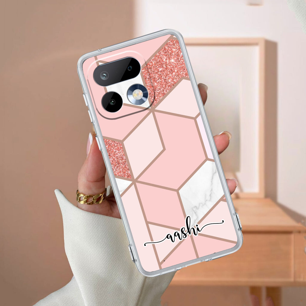 Marble Pink Customize Anti Yelllow Case For Realme 16 Pro 5G