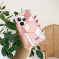 Marble Pink Customize Anti Yelllow Case For Realme GT 6 5G