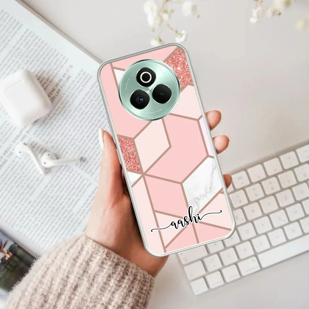 Marble Pink Customize Anti Yelllow Case For Realme P3 Pro 5G