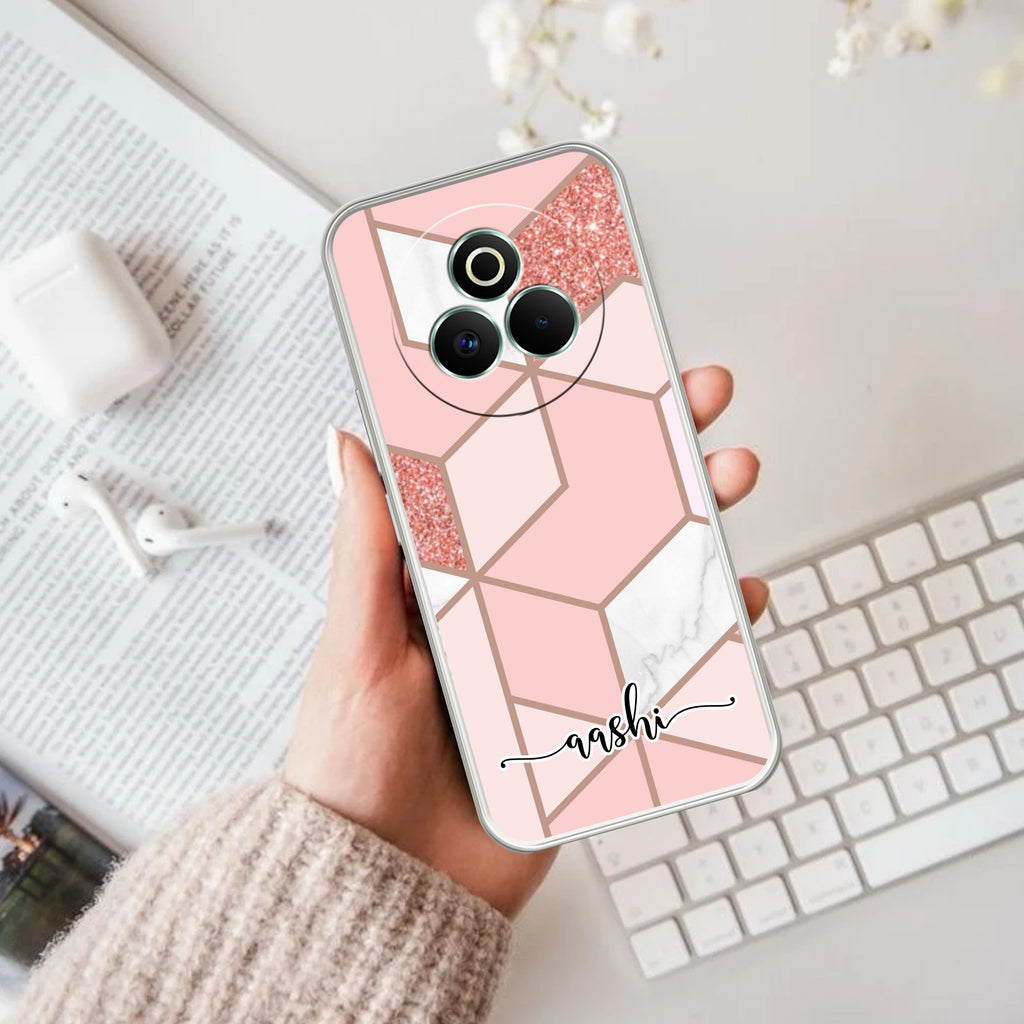 Marble Pink Customize Anti Yelllow Case For Realme P3 Pro 5G