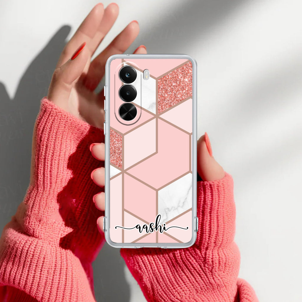 Marble Pink Customize Anti Yelllow Case For Realme P4x 5G