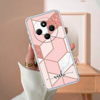Marble Pink Customize Transparent Silicon Case For Redmi 14C 5G